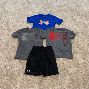 Under Armour boys size 6 shirts and shorts